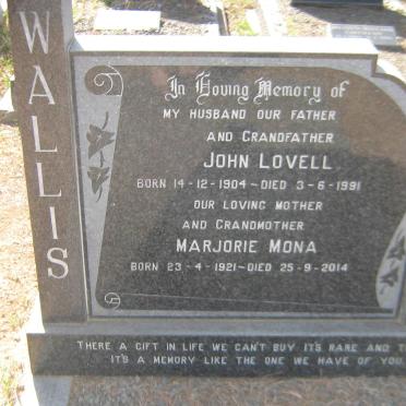 WALLIS John Lovell 1904-1991 &amp; Marjorie Mona 1921-2014