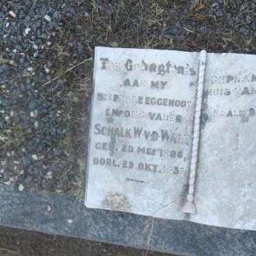 WALT Schalk W., v.d. 1886-1937