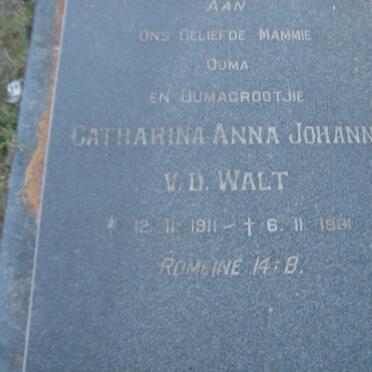 WALT Catharina Anna Johanna, v.d. 1911-1991