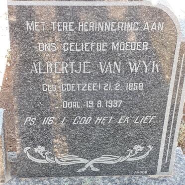 WYK Albertje, van nee COETZEE 1858-1937