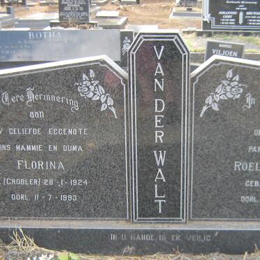 WALT Roelof Jacobus, van der 1923-2000 &amp; Florina GROBLER 1924-1993