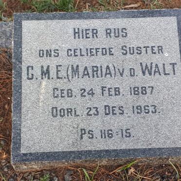 WALT C.M.E., v.d. 1887-1963