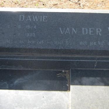 WALT Dawie, van der 1924-1983 &amp; Lodewica Johanna Adriana 1926-2016