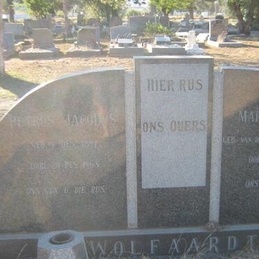 WOLFAARDT Petrus Jacobus 1891-1963 &amp; Maria Aletta VAN DER WALT 1892-1961