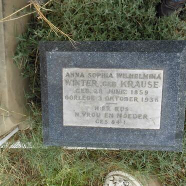 WINTER Anna Sophia Wilhelmina nee KRAUSE 1859-1936