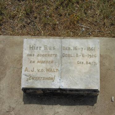 WALT A.J., v.d. nee EWERTSHON 1861-1926