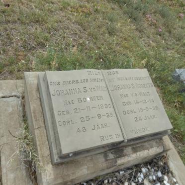 WALT Johanna S., v.d. nee BOUWER 1890-1939 :: ROBERTS Johanna S. nee V.D. WALT 1914-1939 