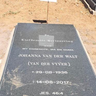 WALT Johanna, van der nee VAN DER VYVER 1936-2017