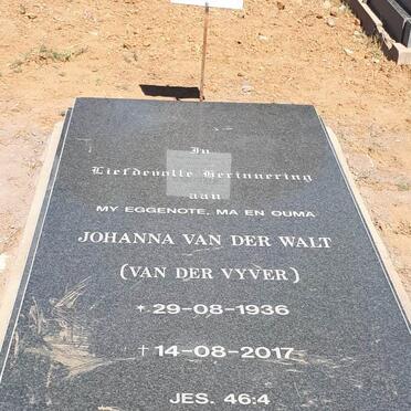 WALT Johanna, van der nee VAN DER VYVER 1936-2017
