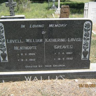 WALLIS Lovell William Heathcote 1866-1942 &amp; Katherine Lovise GREAVES 1867-1932
