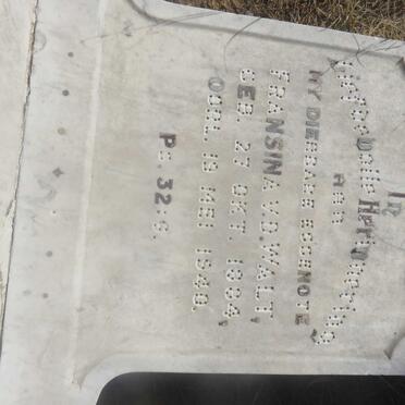 WALT Fransina, v.d. 1884-1940