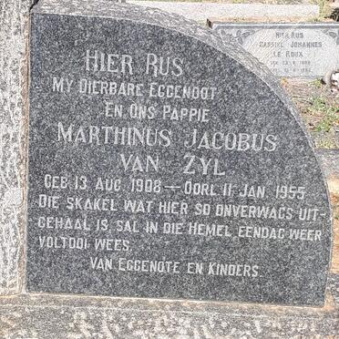 ZYL Marthinus Jacobus, van 1908-1955