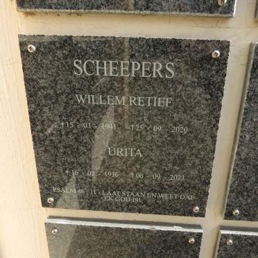 SCHEEPERS Willem Retief 1941-2020 & Urita 1936-2023