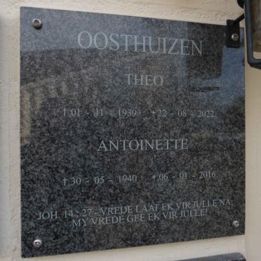 OOSTHUIZEN Theo 1939-2022 & Antoinette 1940-2016