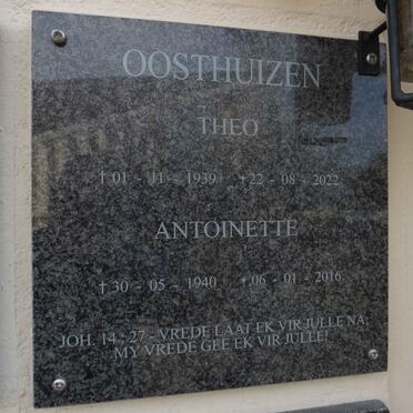 OOSTHUIZEN Theo 1939-2022 & Antoinette 1940-2016