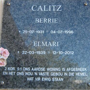 CALITZ Berrie 1931-1996 &amp; Elmari 1939-2012