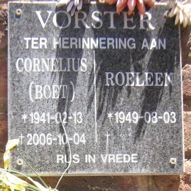 VORSTER Cornelius 1941-2006 &amp; Roeleen 1949-
