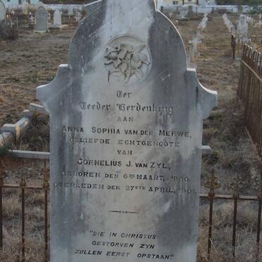 ZYL Anna Sophia, van nee VAN DER MERWE 1860-1901