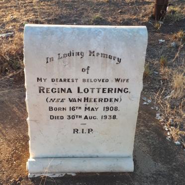 LOTTERING Regina nee VAN HEERDEN 1908-1938