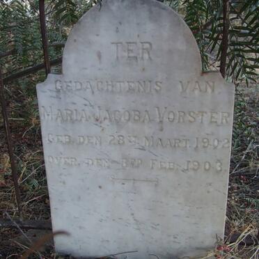 VORSTER Maria Jacoba 1902-1903