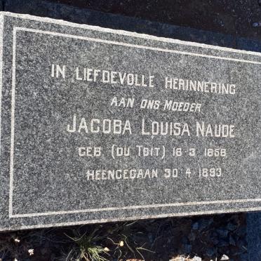 NAUDE Jacoba Louisa nee DU TOIT 1858-1893