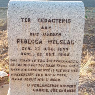 WELSLAG Rebecca 1855-1940