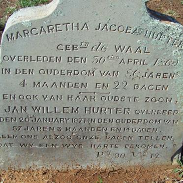 HURTER Margaretha Jacoba nee DE WAAL -1869 :: HURTER Jan Willem -1871