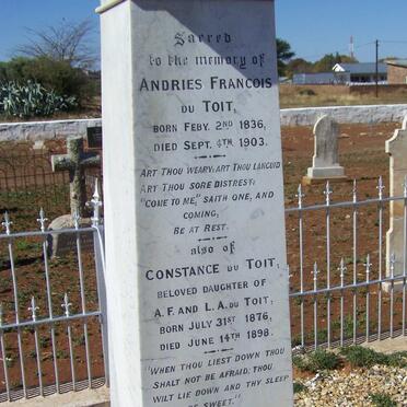 TOIT Andries Francois, du 1836-1903 :: DU TOIT Sarah -1922 :: DU TOIT Constance 1876-1898