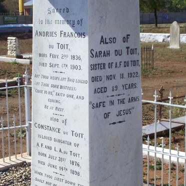 TOIT Sarah, du -1922