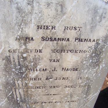 NAUDE Anna Susanna nee PIENAAR 1836-1888