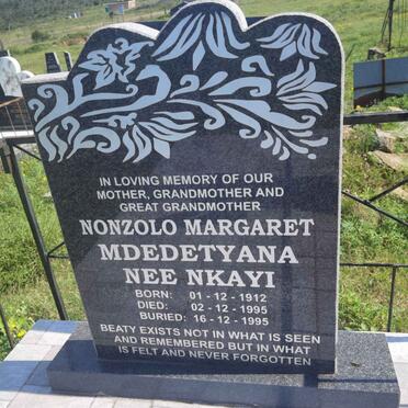MDEDETYANA Nonzolo Margaret nee NKAYI 1912-1995
