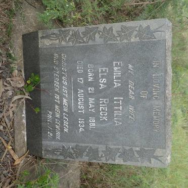 RIECK Emilia Ittilia Elsa 1881-1934