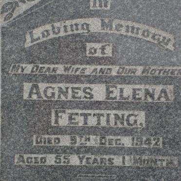 FETTING Agnes Elena -1942