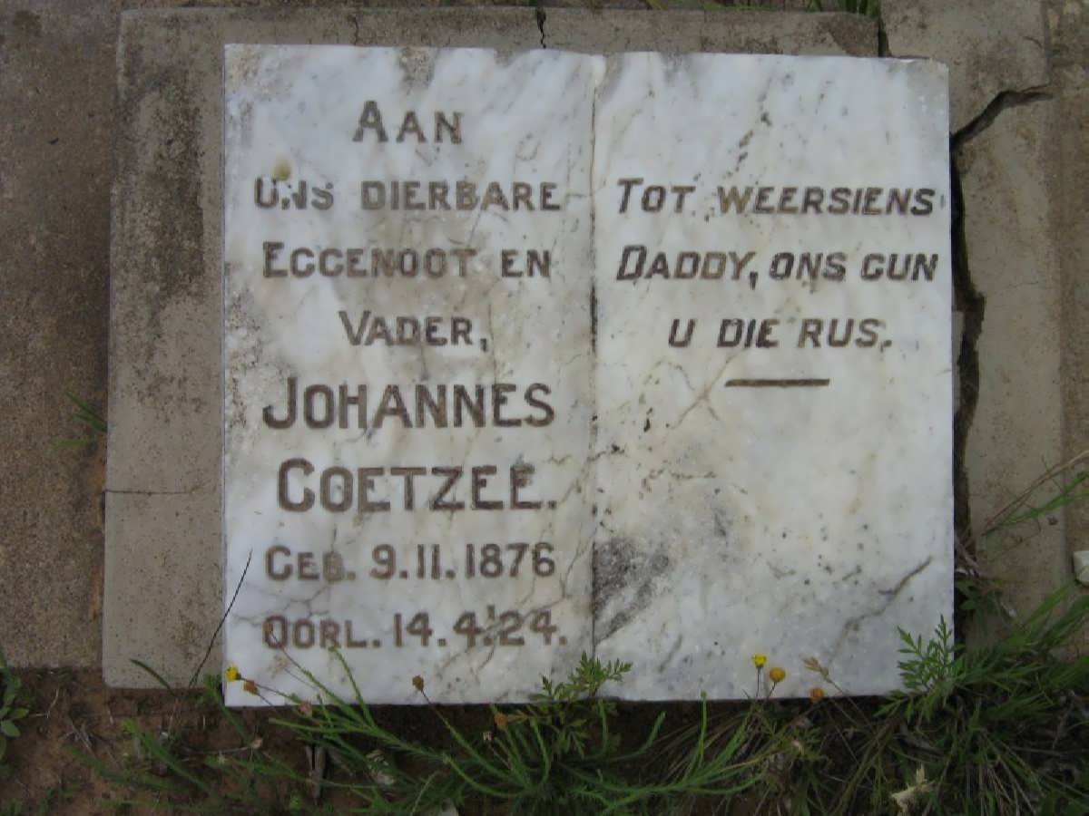 COETZEE Johannes 1876-1924