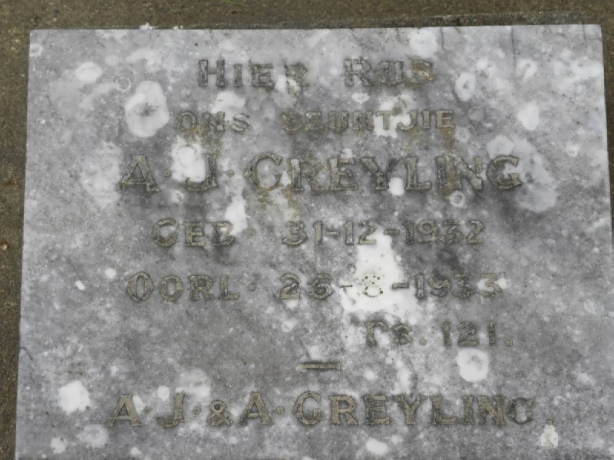 GREYLING A.J. 1932-1933