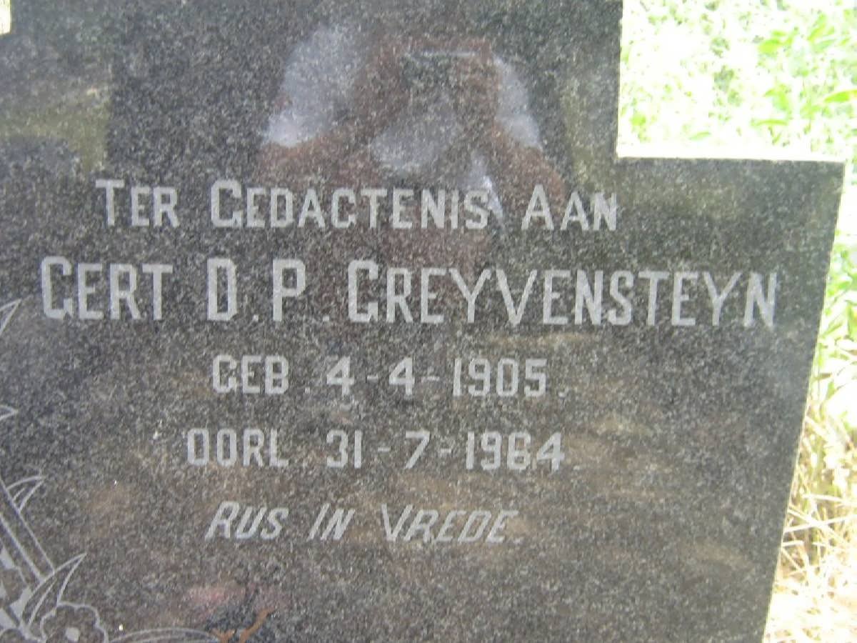 GREYVENSTEYN Gert D.P. 1905-1964