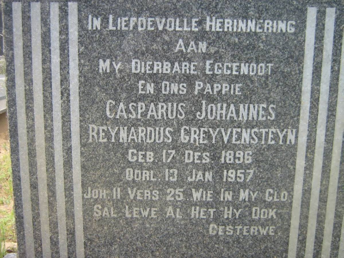 GREYVENSTEYN Casparus Johannes Reynardus 1896-1957