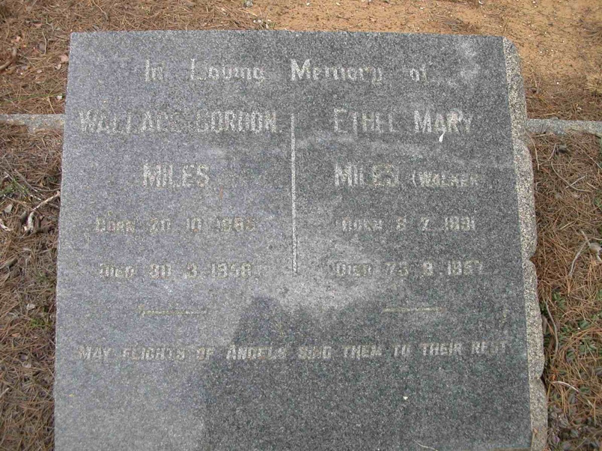 MILES Wallace Gordon 1885-1958 &amp; Ethel Mary WALKER 1891-1957