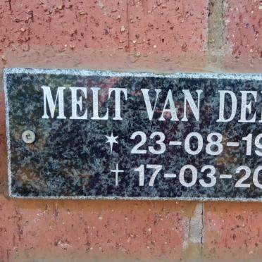 SPUY Melt, van der 1936-2016