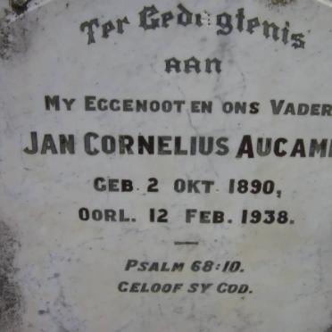 AUCAMP Jan Cornelius 1890-1938