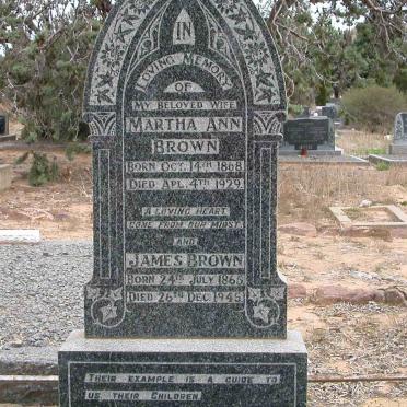 BROWN James 1865-1945 &amp; Martha Ann 1868-1929
