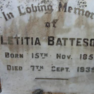BATTESON Letitia 1856-1935