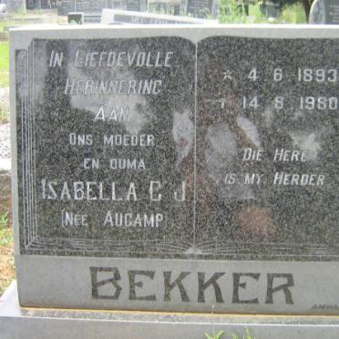 BEKKER Isabella G.J. nee AUCAMP 1893-1980