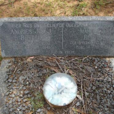 BESTER Andries J.D.J. 1853-1941 &amp; Maria C.E. OPPERMAN 1855-1917
