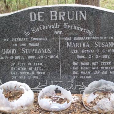 BRUIN David Stephanus, de 1889-1964 &amp; Martha Susanna BOTHA 1901-1982