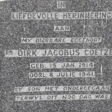 COETZEE Dirk Jacobus 1914-1941