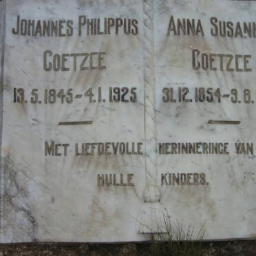 COETZEE Johannes Philippus 1845-1925 &amp; Anna Susanna 1854-1945