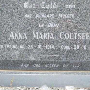 COETSEE Anna Maria nee PRINSLOO 1914-1993