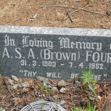 FOURIE A.S.A. nee BROWN 1903-1962
