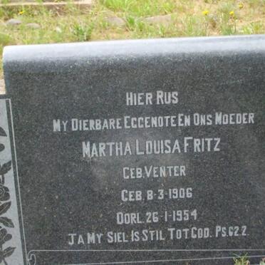 FRITZ Martha Louisa nee VENTER 1906-1954